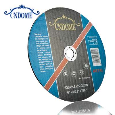 Jiangsu Changzhou CNDOME 230*2.5 x25.4mm abrasive Cut-off wheel disk